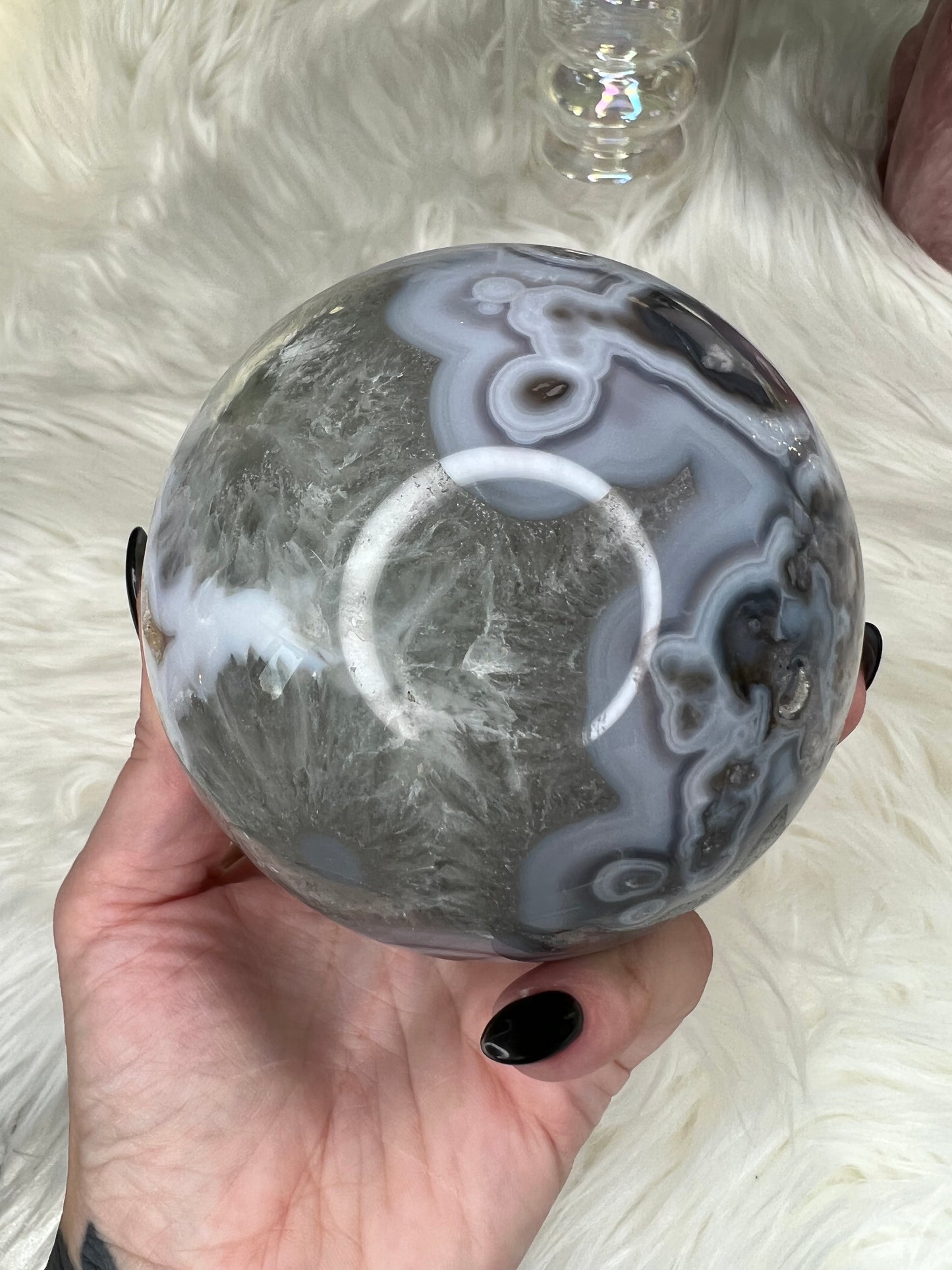 Blue Flower Agate Sphere