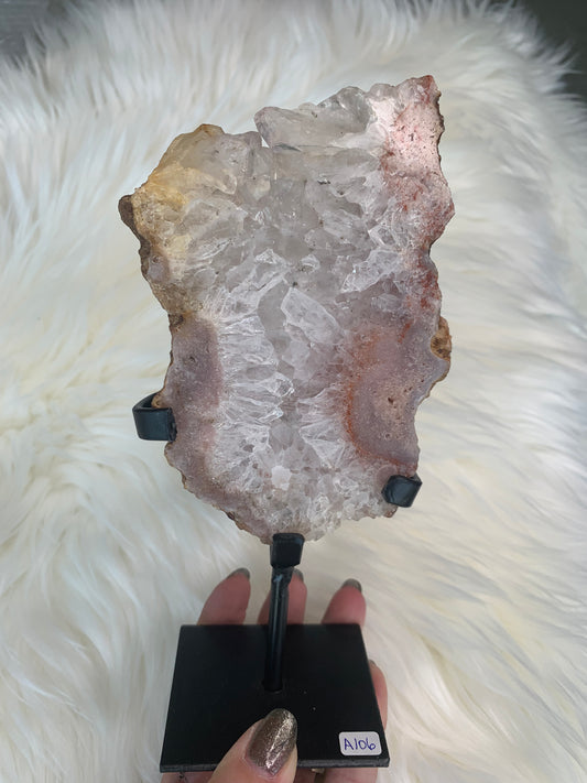 Pink Amethyst Slabs with stand