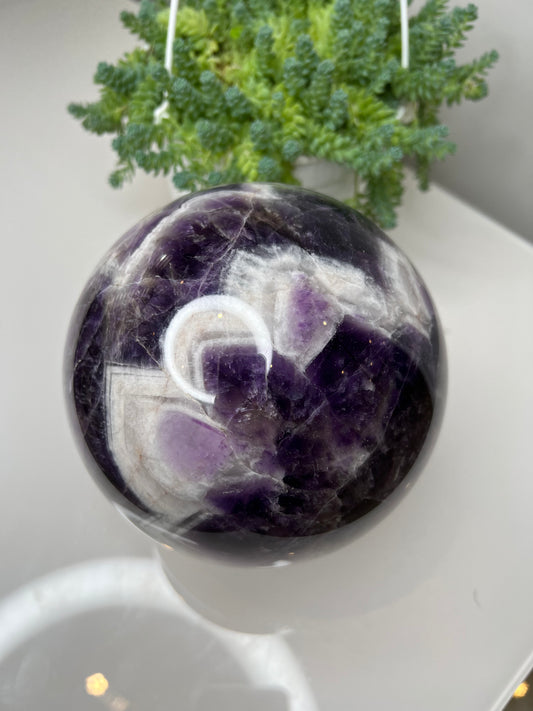 Chevron Amethyst Sphere Large