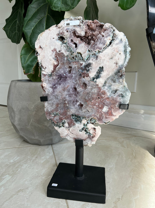 Amethyst X Jasper slab on stand