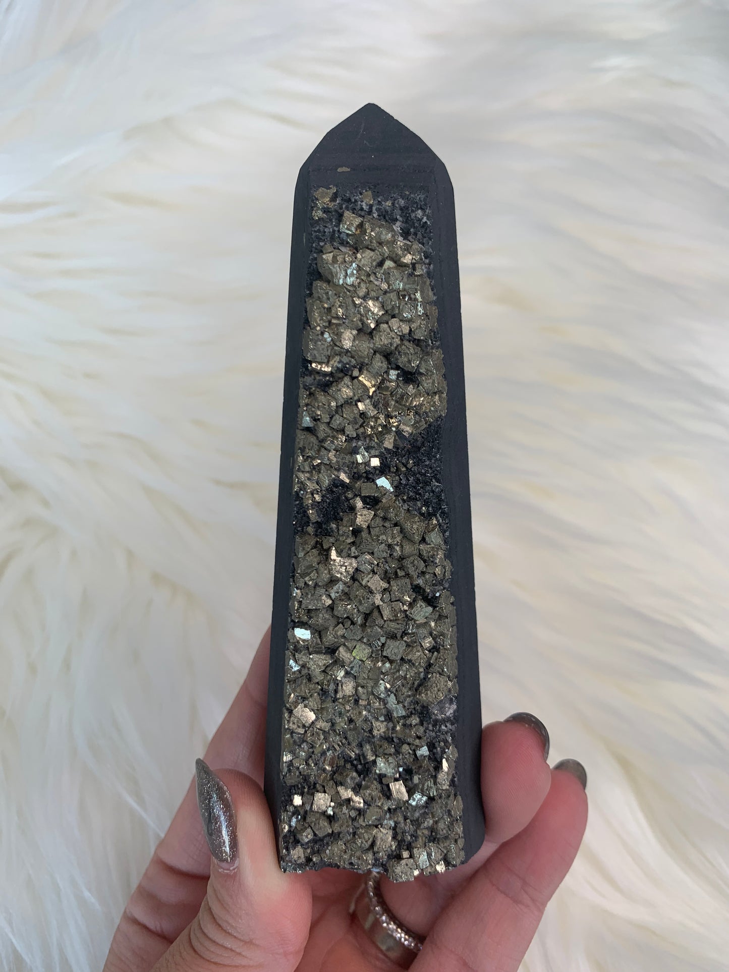 Shungite with Pyrite Towers