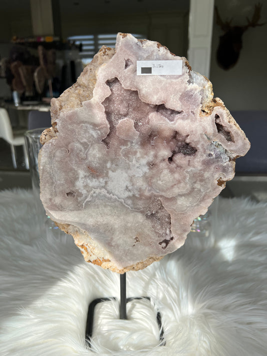 Pink Amethyst slab on stand (M05)