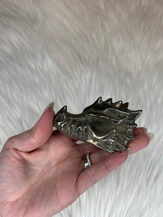 Pyrite Dragon Head Carving