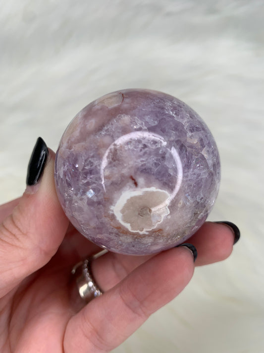 Amethyst X Flower Agate Sphere