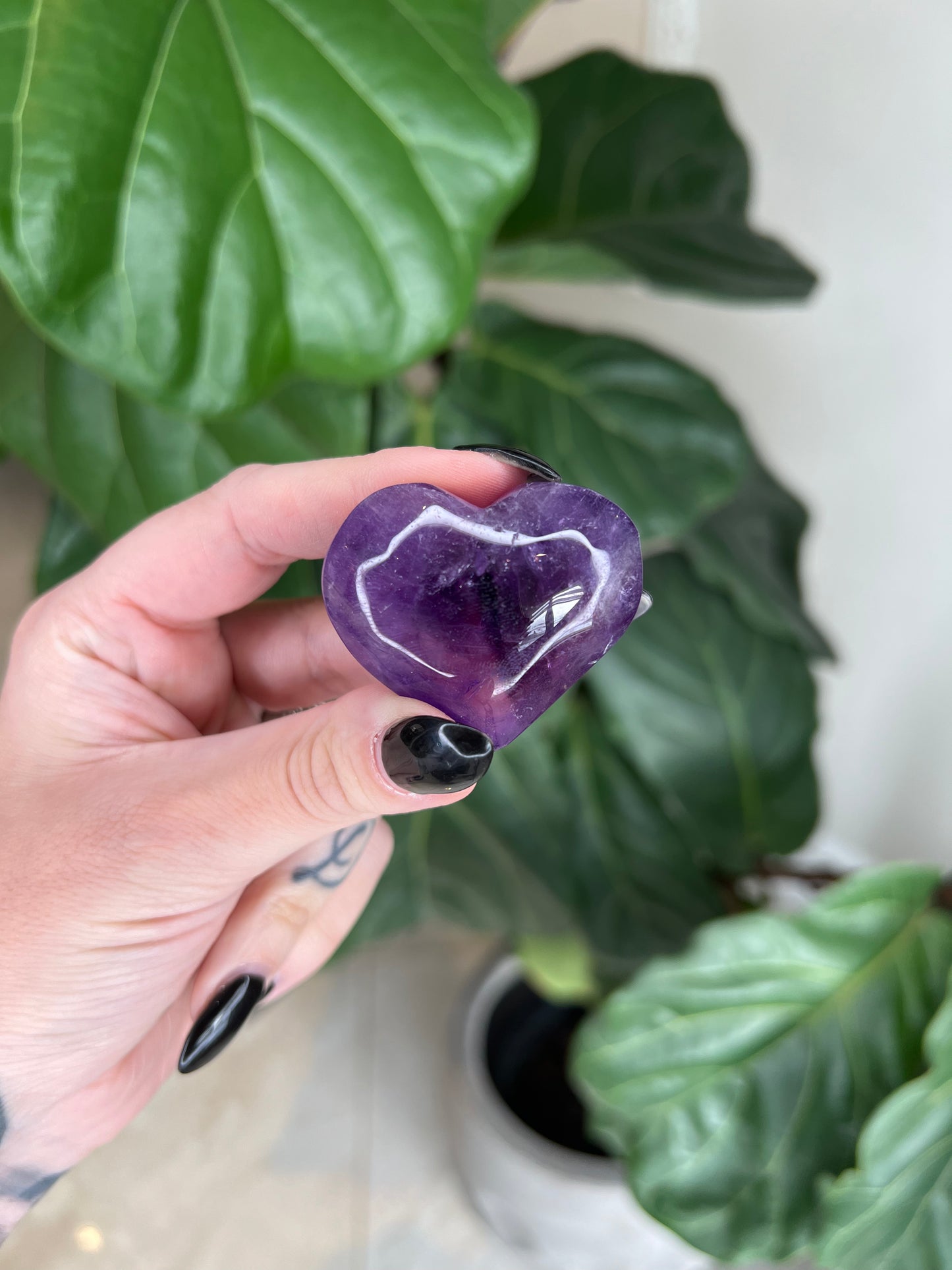 Amethyst Heart Carving