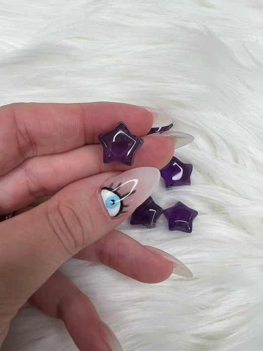 Amethyst Tiny Star Carvings