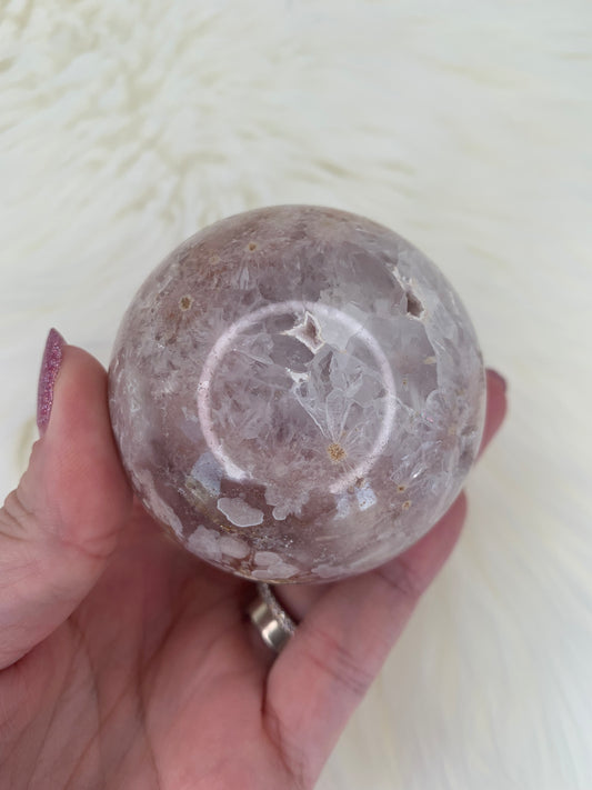 Pink Amethyst X Flower Agate Sphere