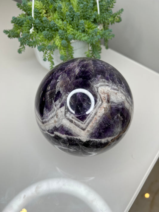 Chevron Amethyst Sphere Large