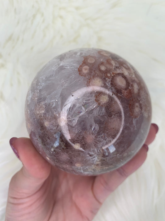 Pink Amethyst X Flower Agate Sphere