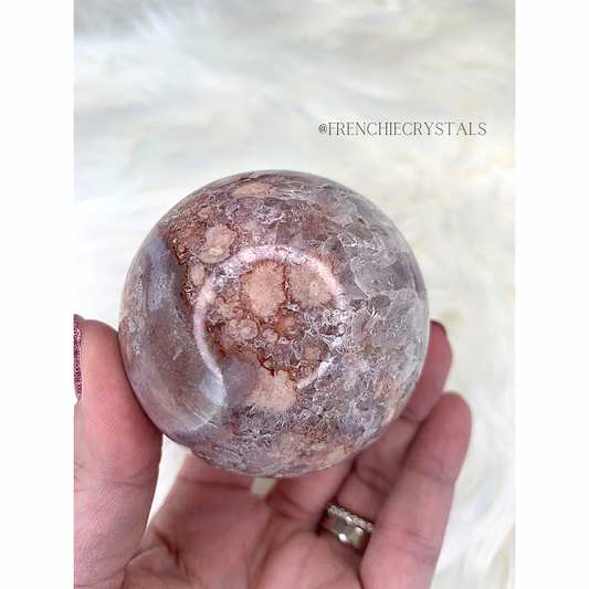 Flower Agate X Pink Amethyst Sphere