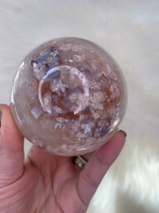 Flower Agate X Quartz Spheres