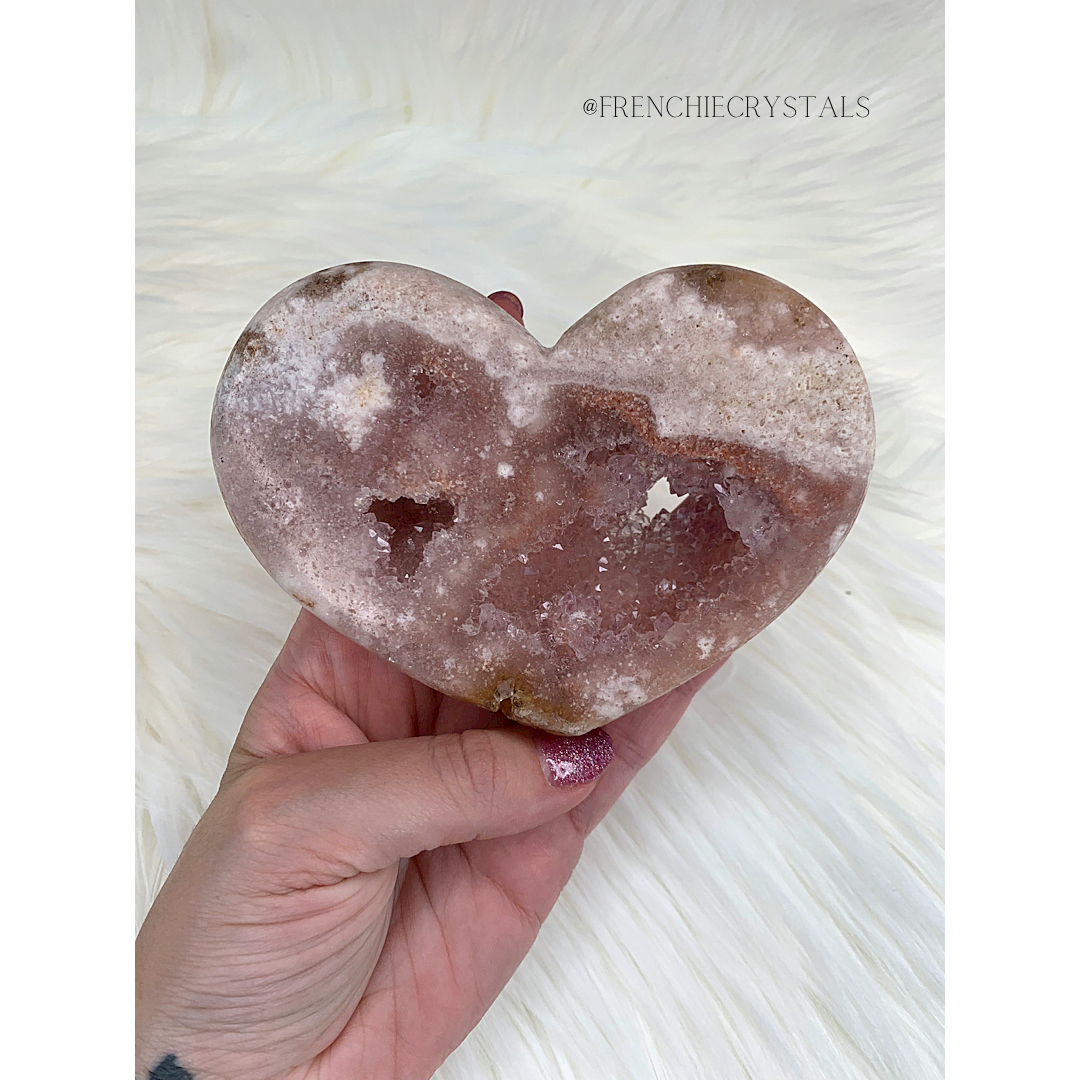 Pink Amethyst Heart Carving