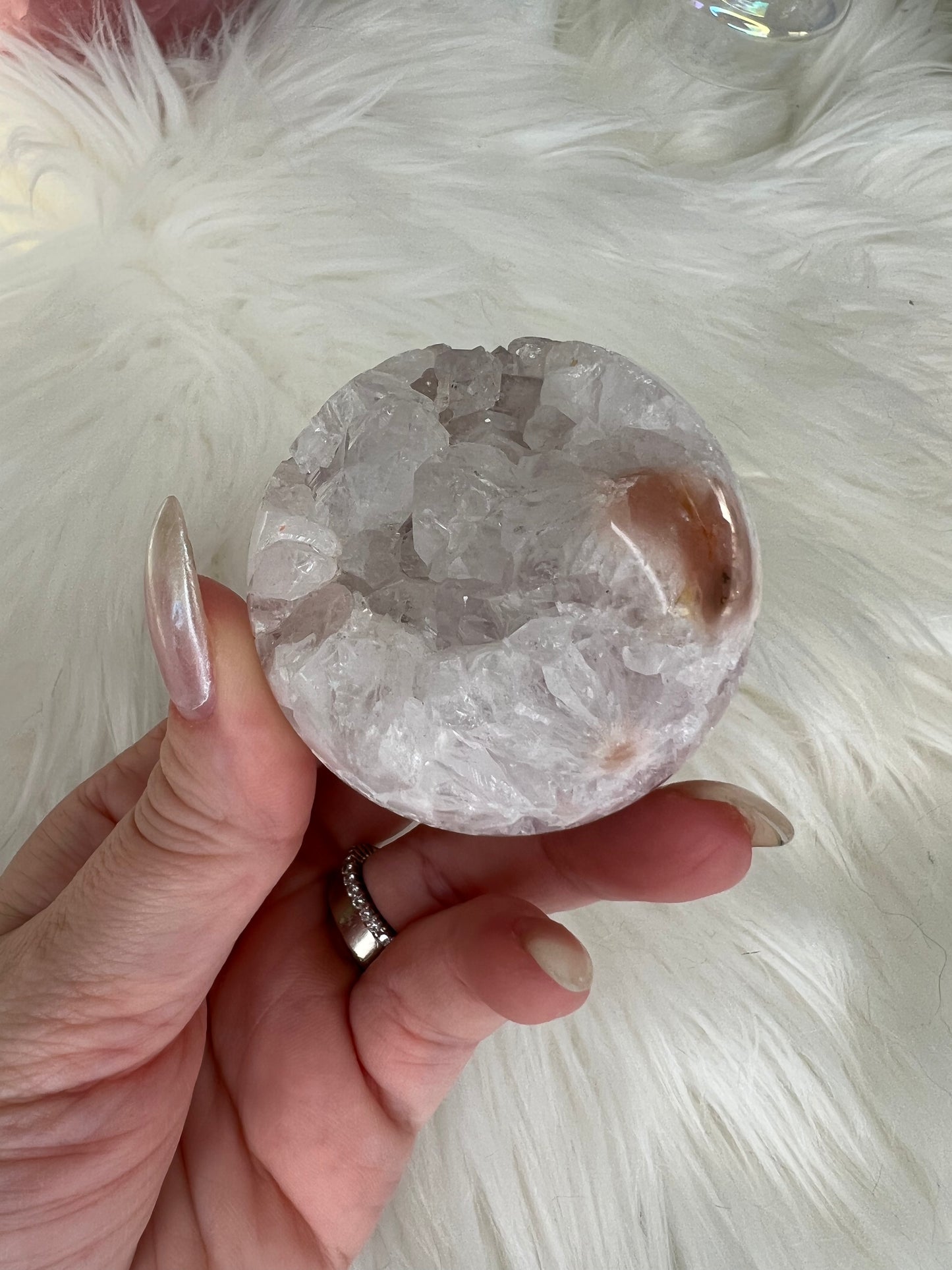 Flower Agate X Quartz Sphere