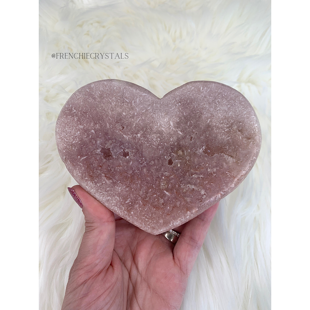 Pink Amethyst Heart Carving