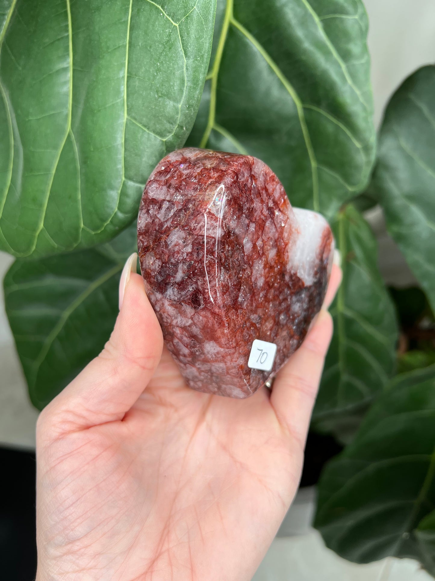 Fire Quartz Heart Bowl carving