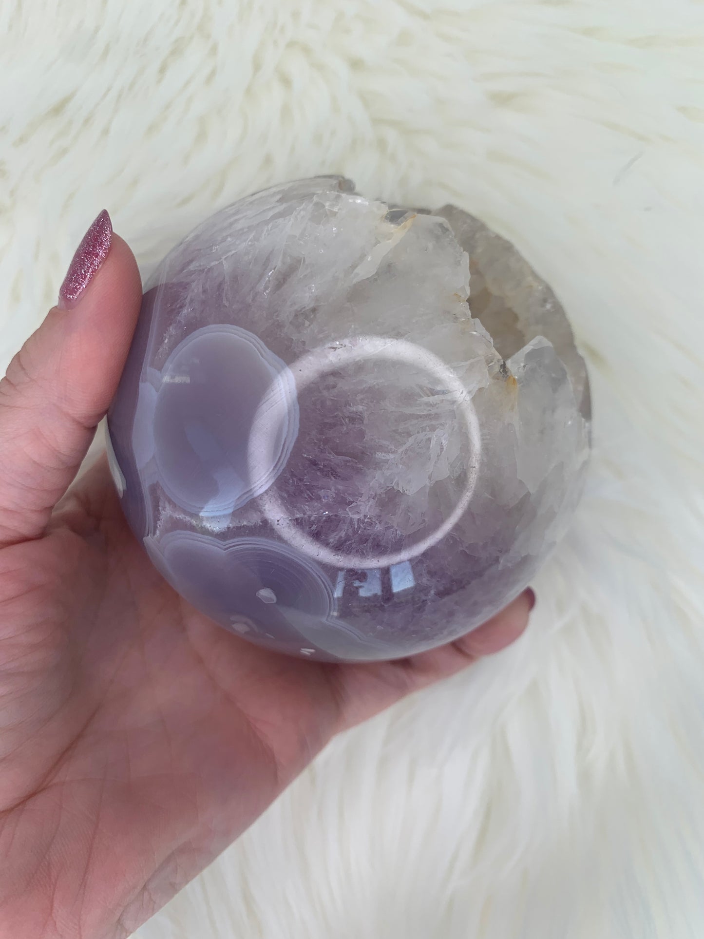 Amethyst X Flower Agate Sphere