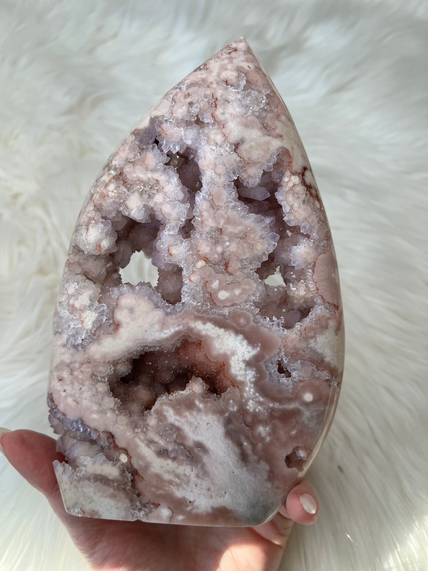 Pink Amethyst X Flower Agate Flame (large)