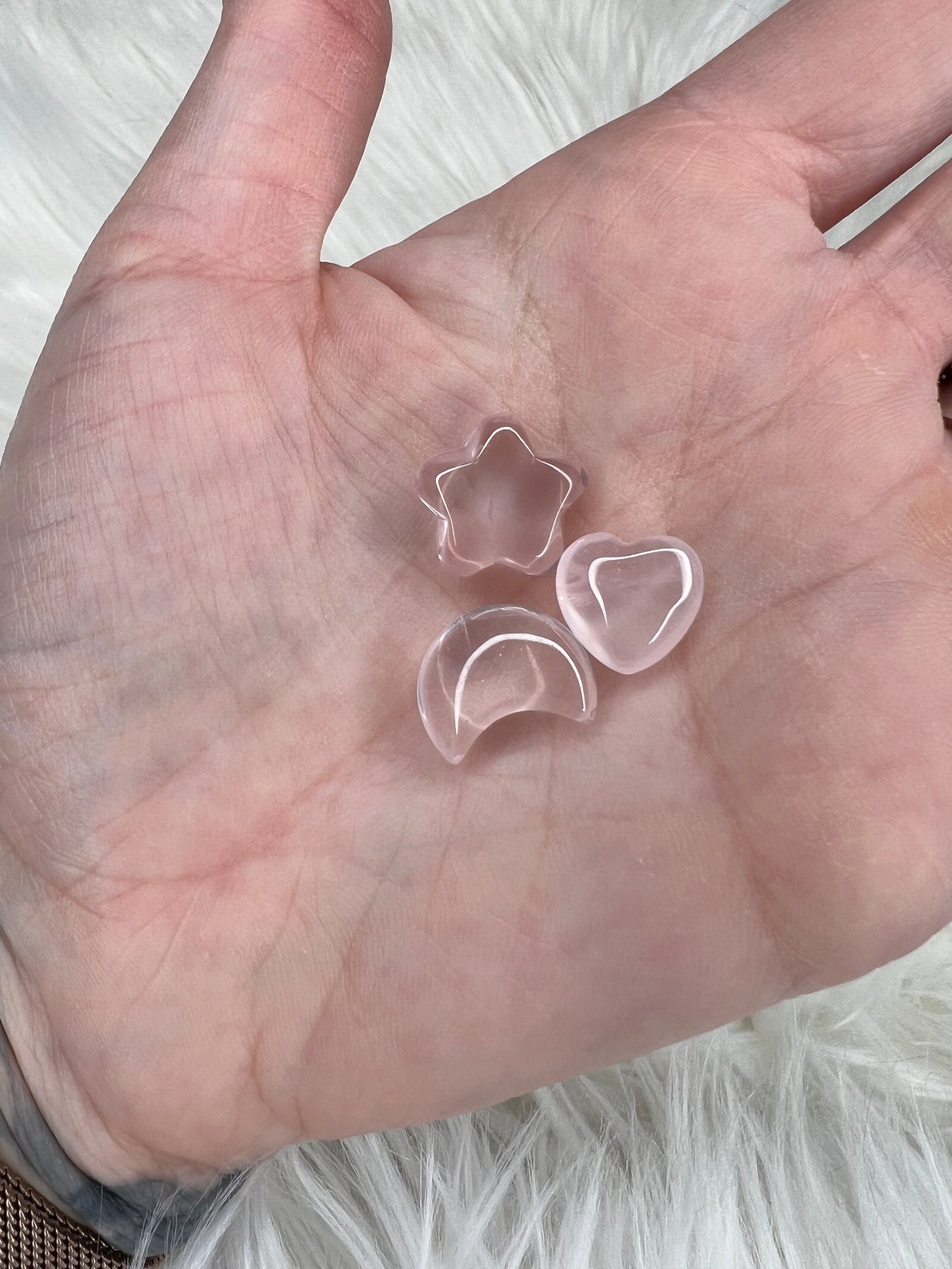 Rose Quartz Tiny Heart Carvings