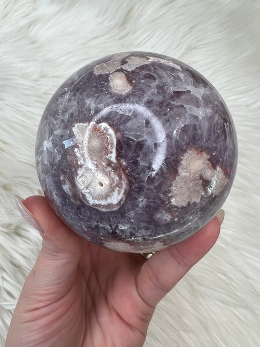 Amethyst X Flower Agate Sphere