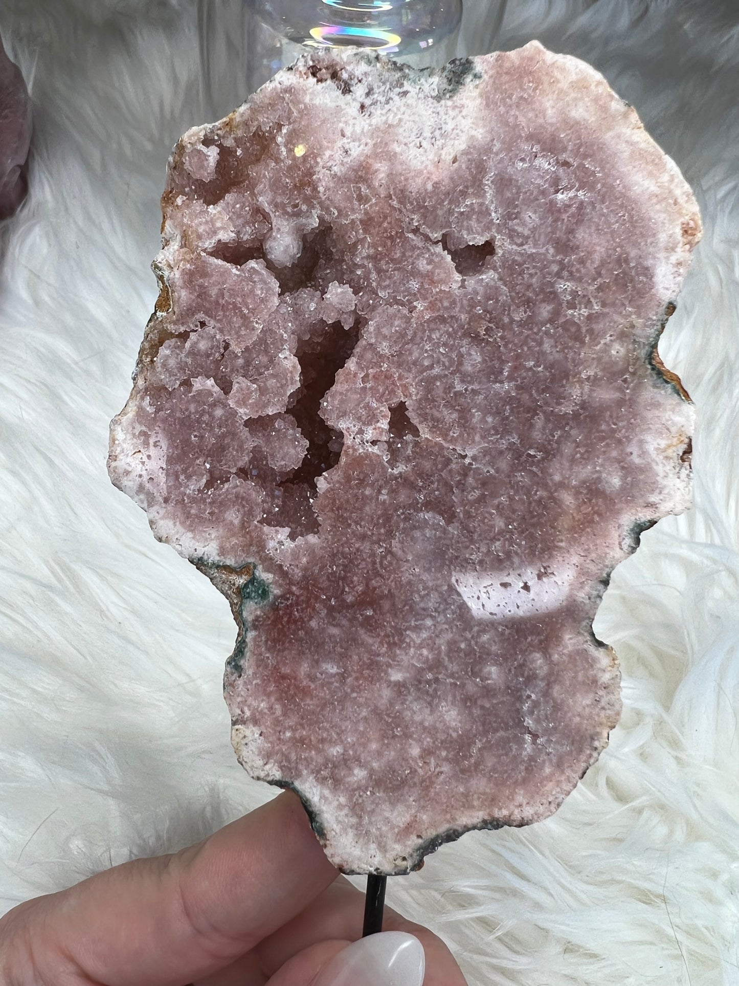 Pink Amethyst slab on stand (s31)