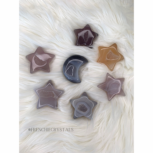 Agate Star/Moon Carving