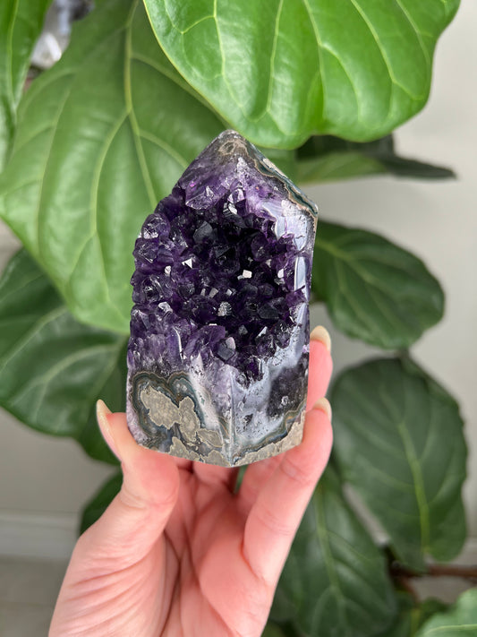 Deep Amethyst Druzy Tower