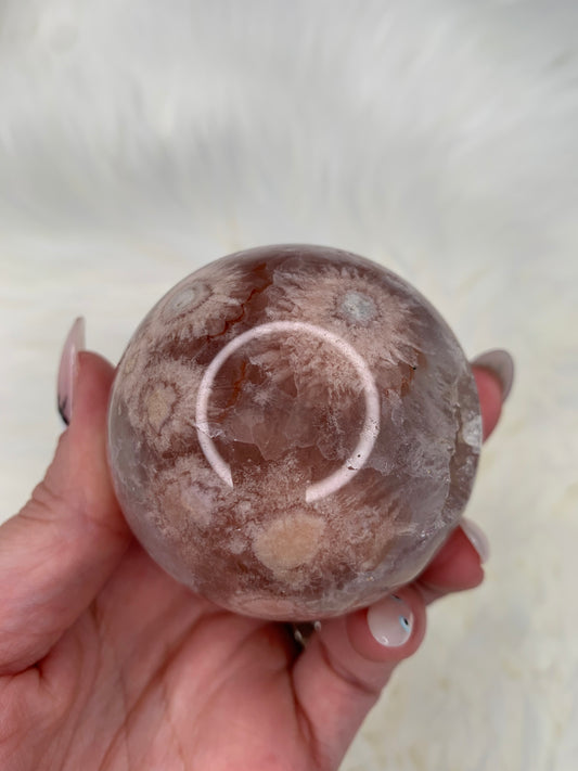 Pink Amethyst X Flower Agate Sphere