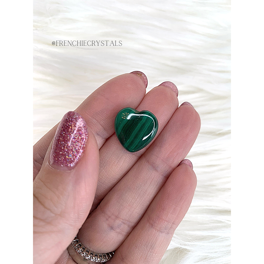 Malachite Heart Super Mini Carving