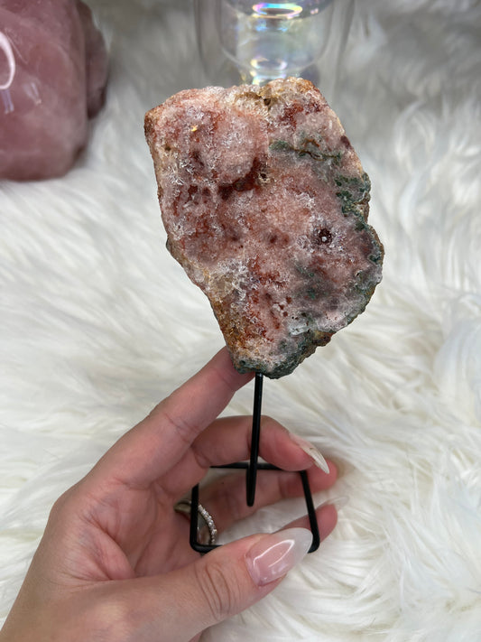 Pink Amethyst slab on stand (s18)