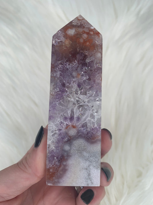 LUXE Pink Amethyst X Flower Agate Tower