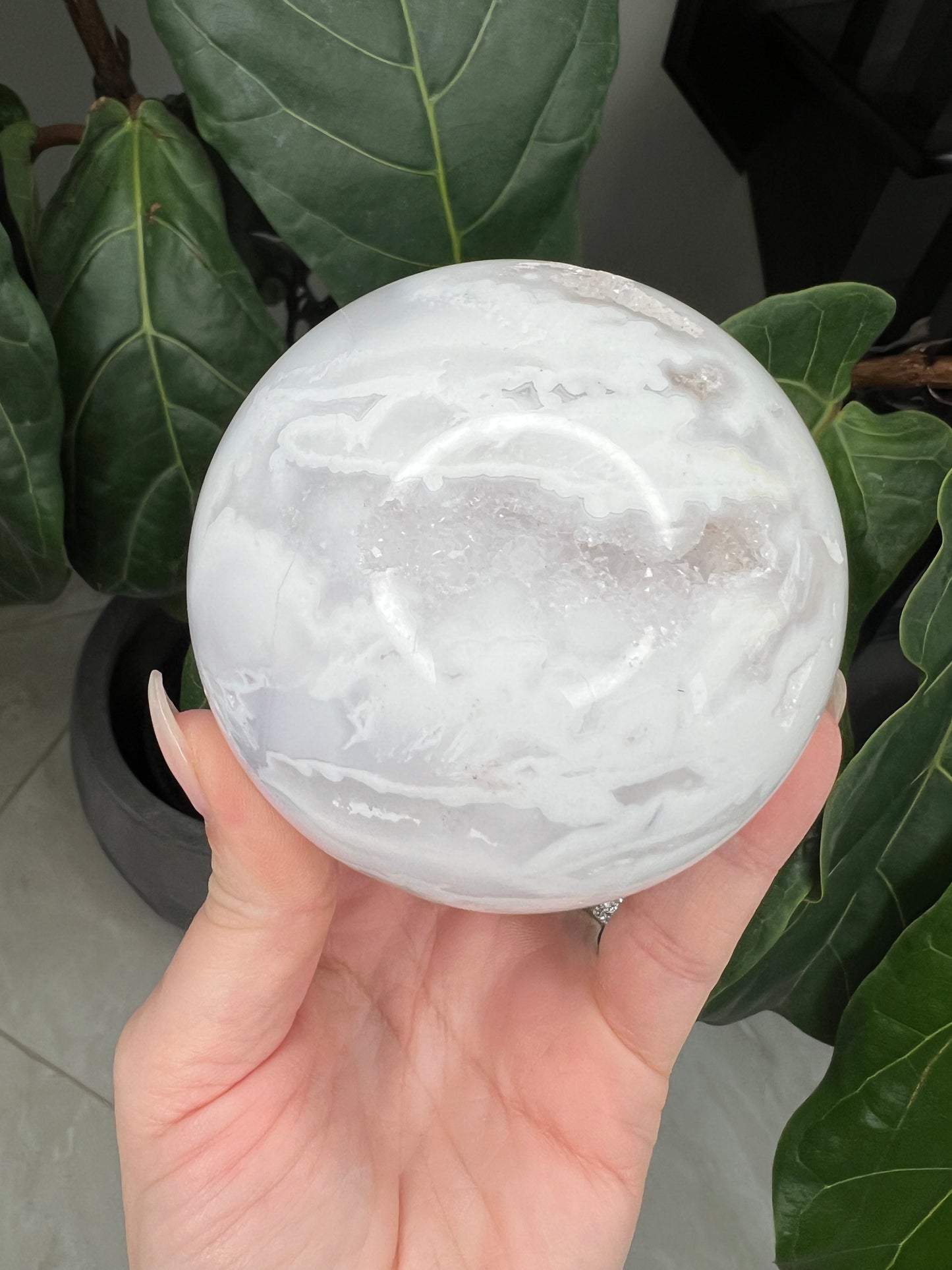 White Agate Spheres