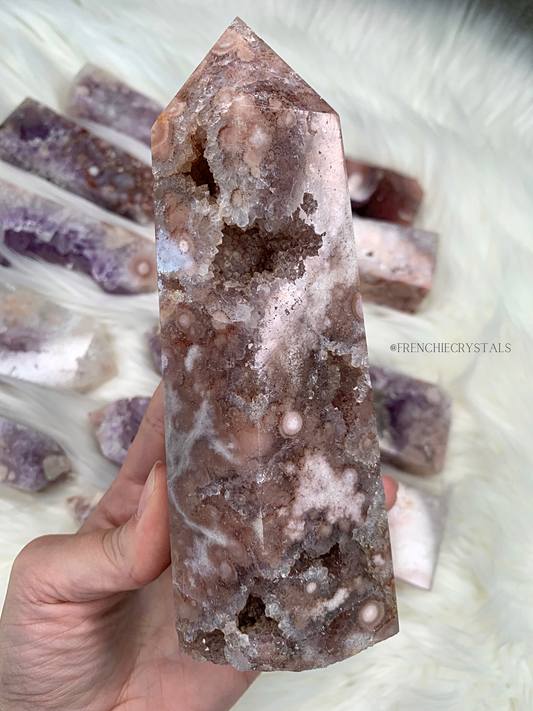 LUXE Pink Amethyst X Flower Agate Tower