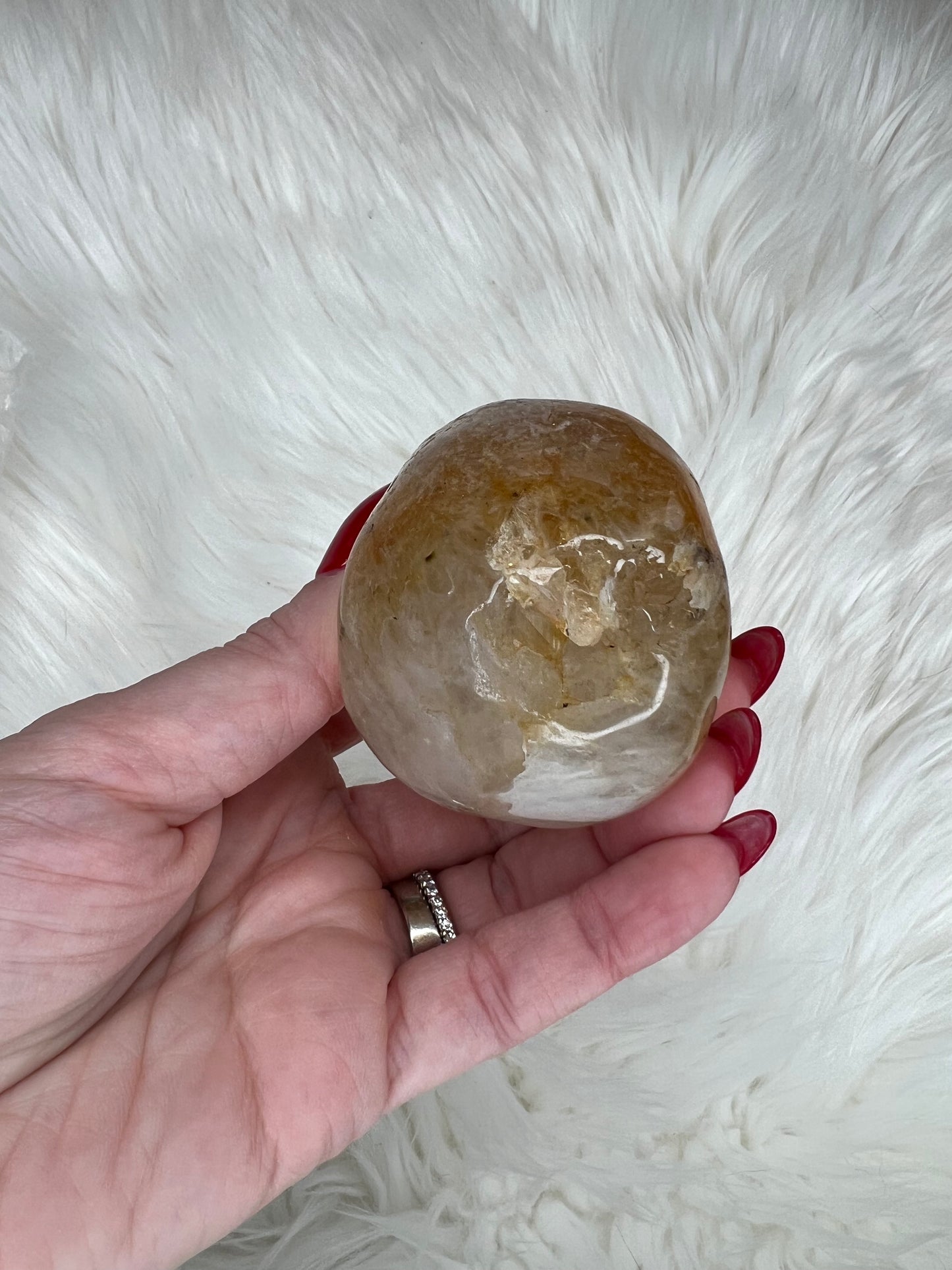 Flower Agate Skull Carving