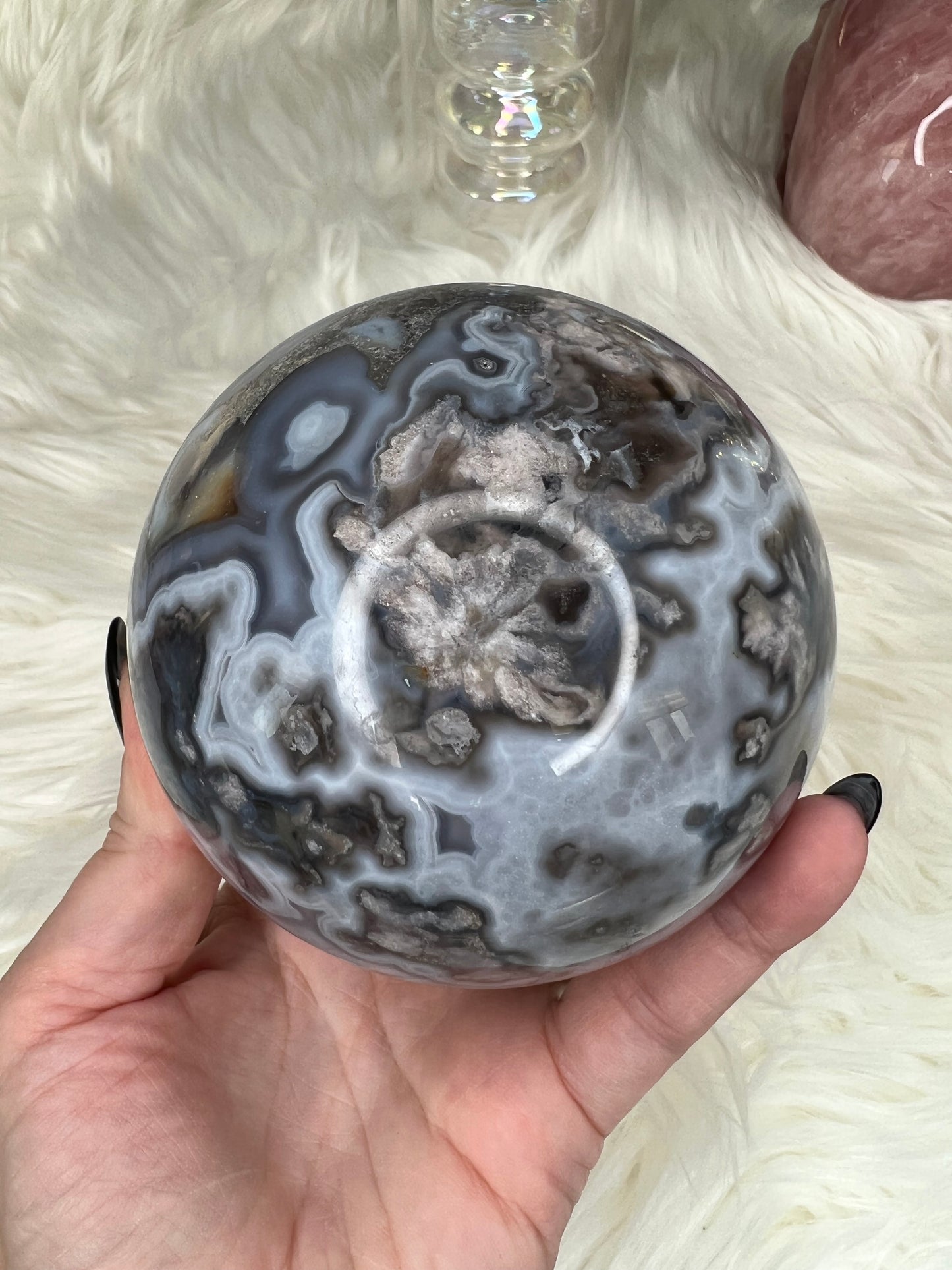 Blue Flower Agate Sphere