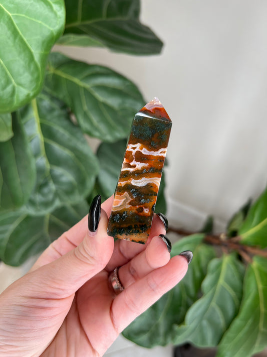 Red Moss Agate Tower (XS)