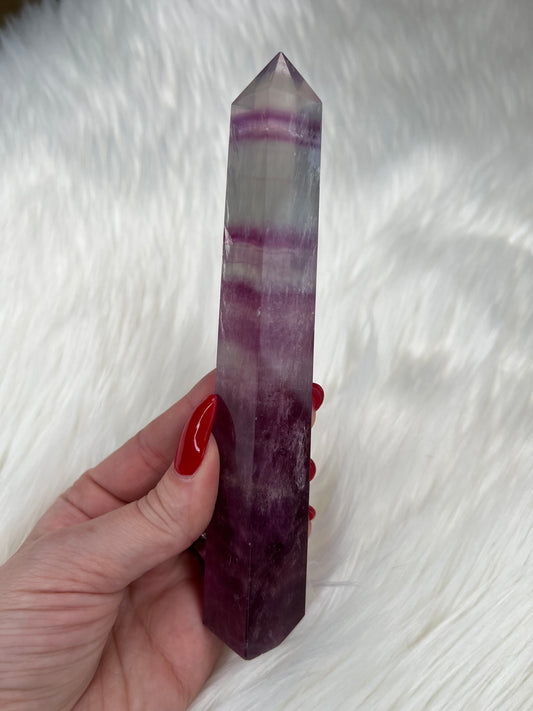 Large Thin Fluorite Rainbow Tower