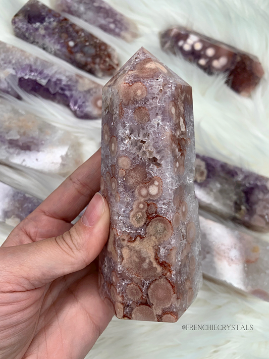 LUXE Pink Amethyst X Flower Agate Tower