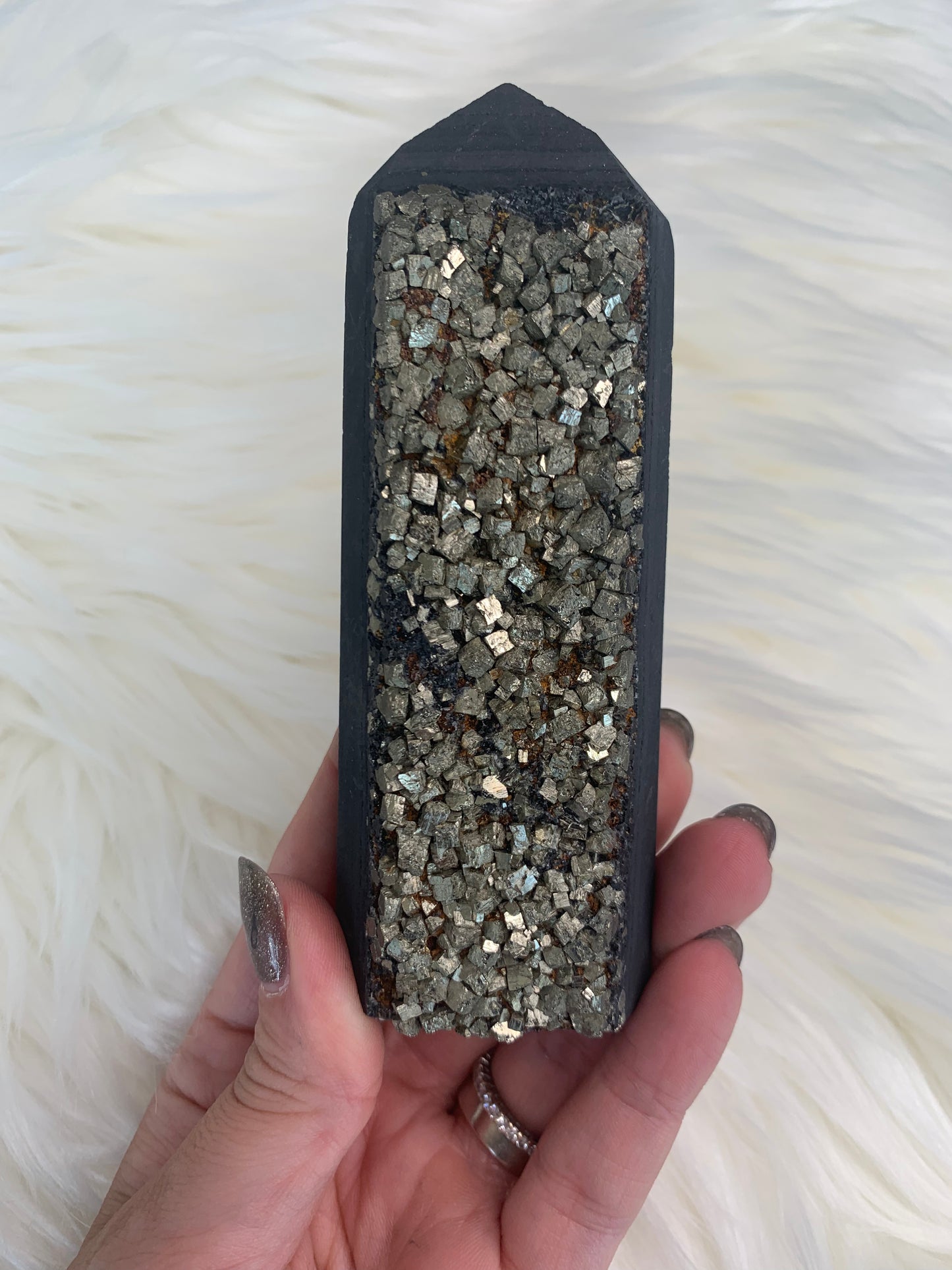 Shungite with Pyrite Towers