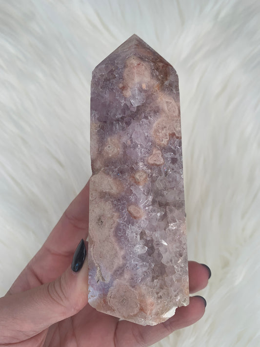 LUXE Pink Amethyst X Flower Agate Tower