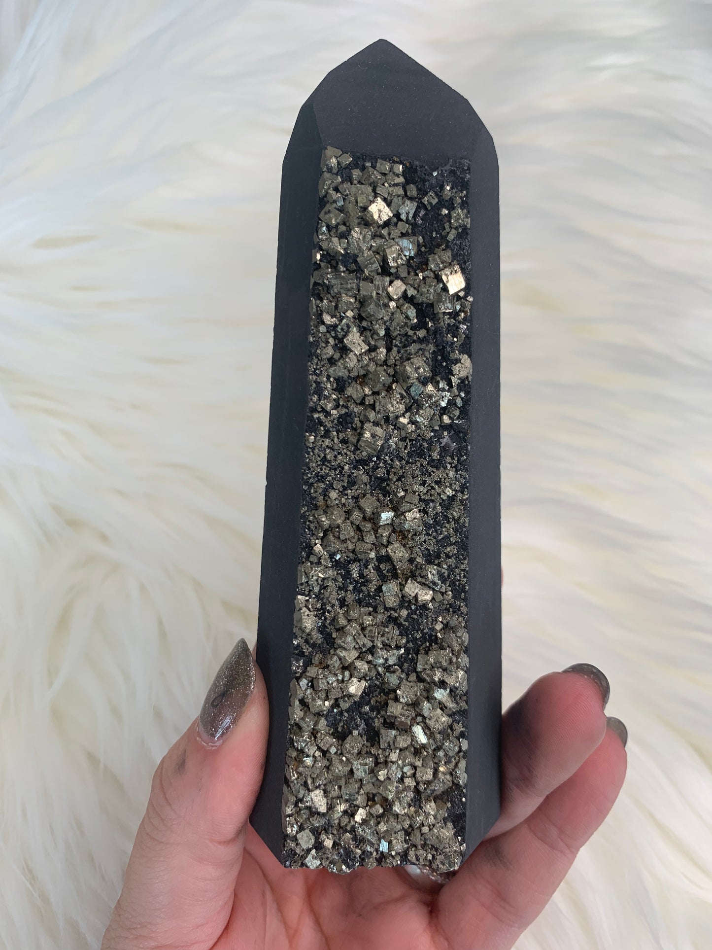 Shungite with Pyrite Towers