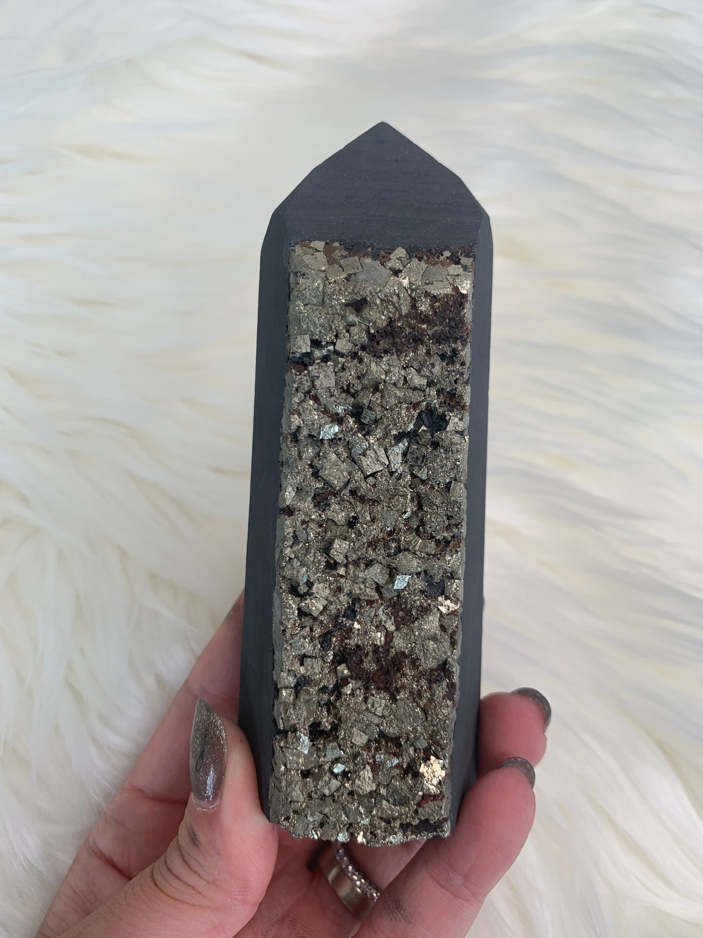 Shungite with Pyrite Towers