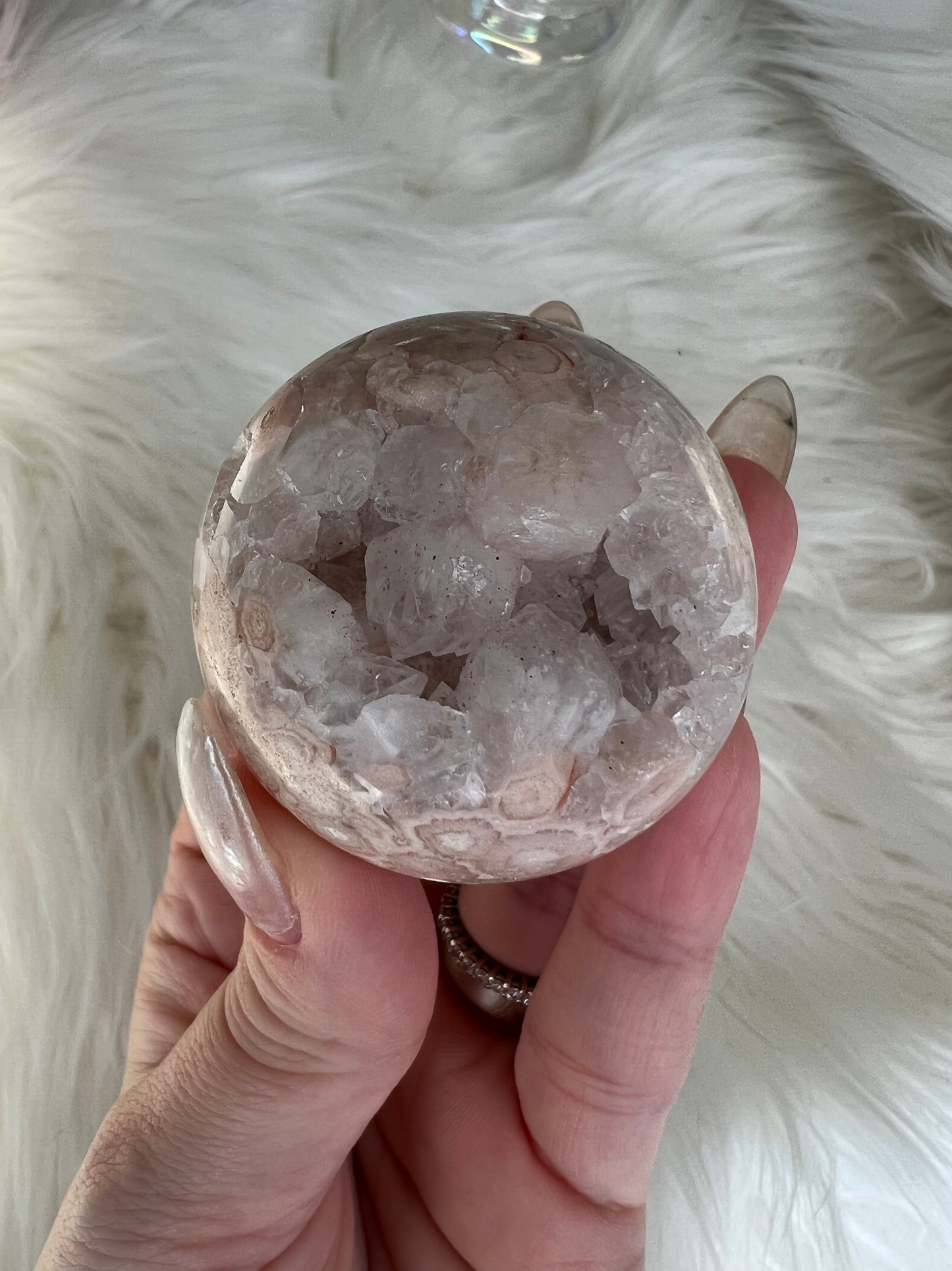 Flower Agate X Quartz Sphere