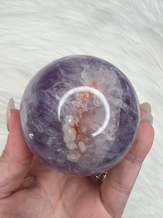 Amethyst X Flower Agate Sphere