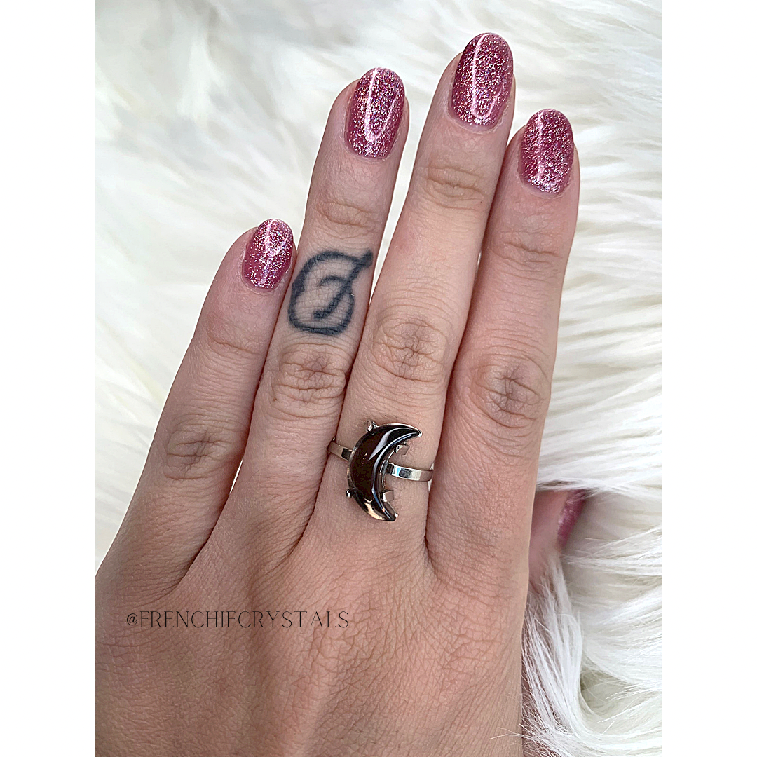 Smoky Quartz Moon ring