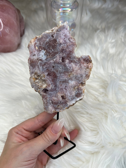 Pink Amethyst slab on stand (s26)